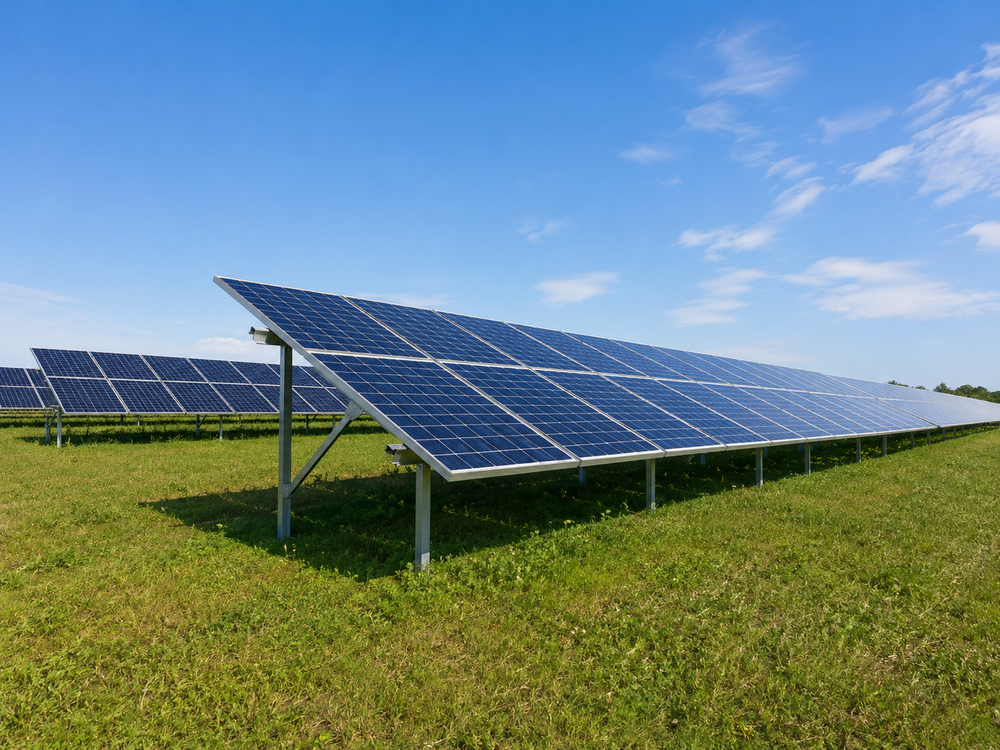 Ground mounted solar systems field