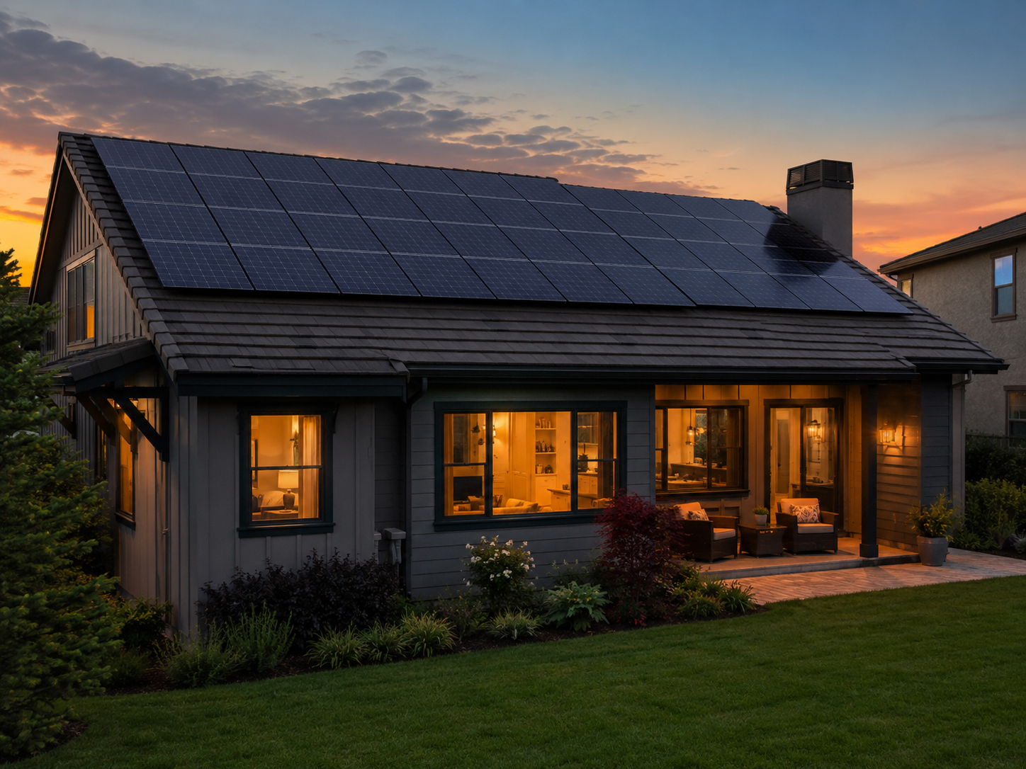 SolarMount privacy rooftop solar evening