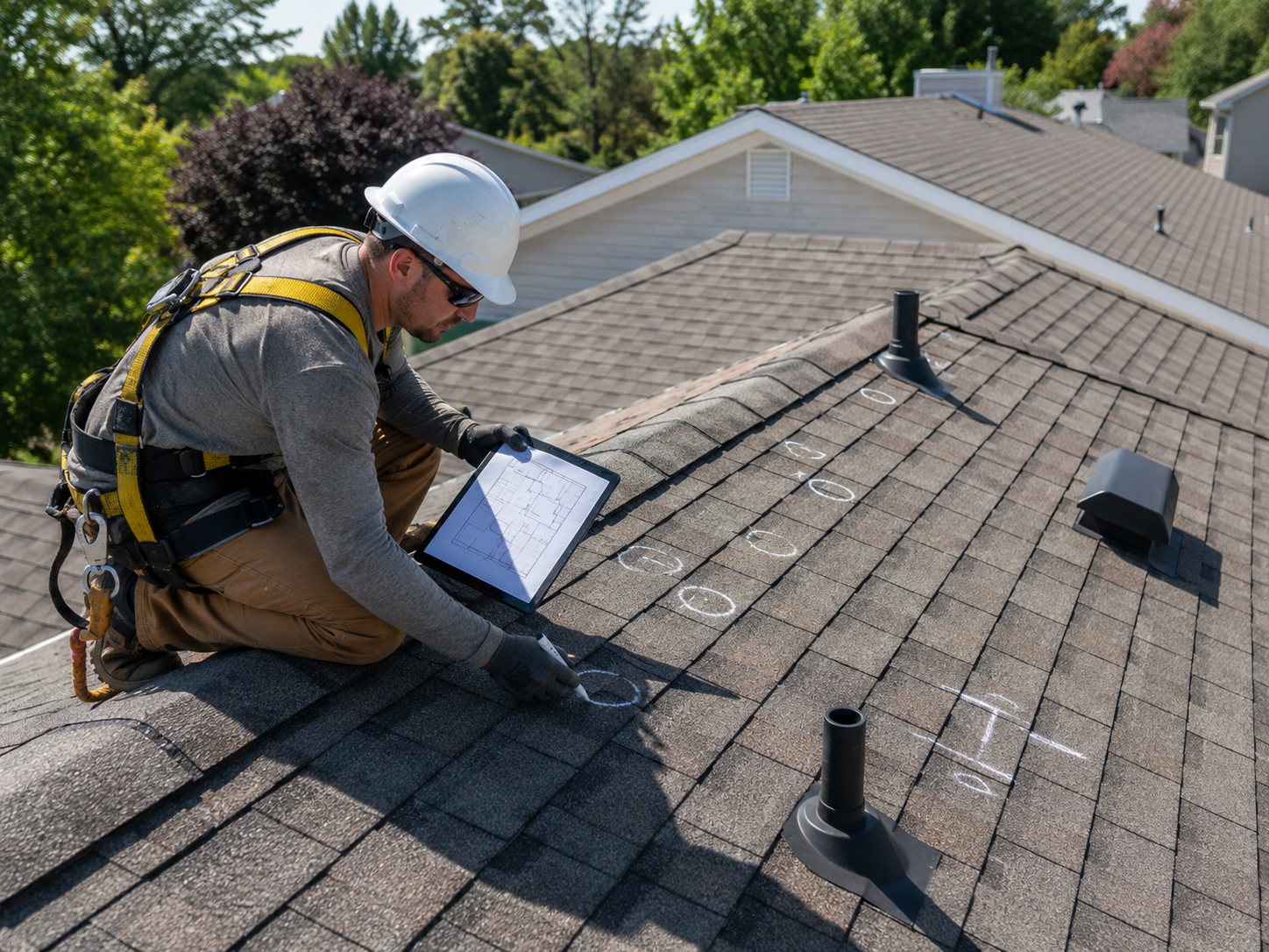 Roof penetration location marking for solar mounting