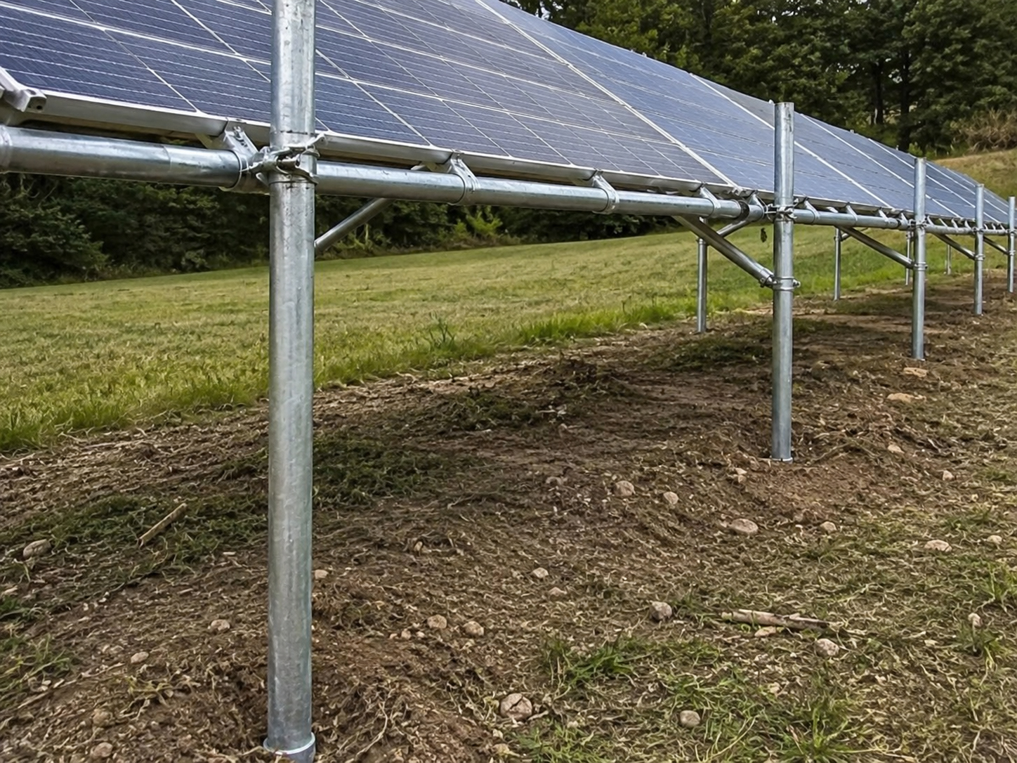 Schedule 40 pipe ground mount solar structure