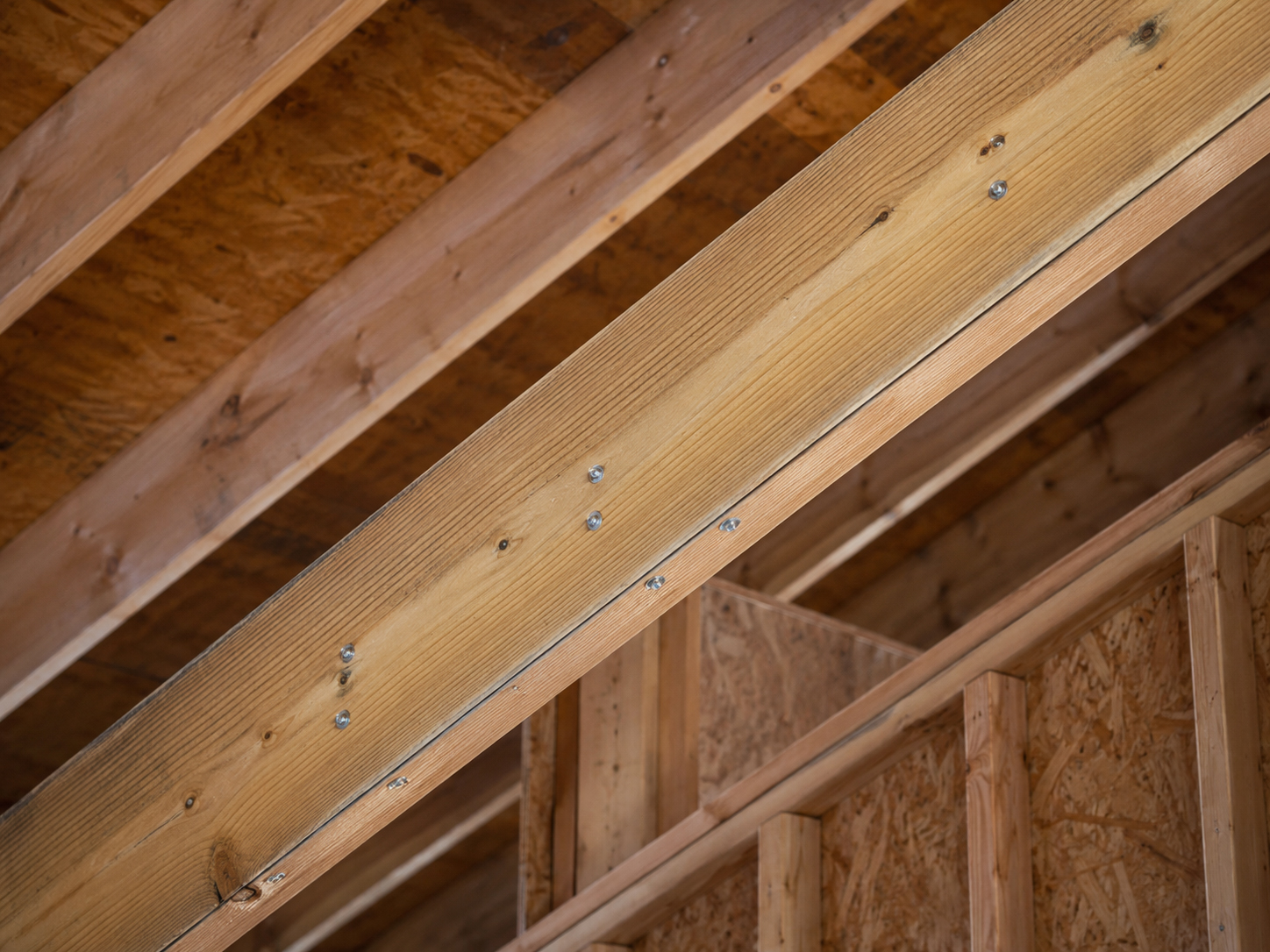 Sistered rafters structural reinforcement