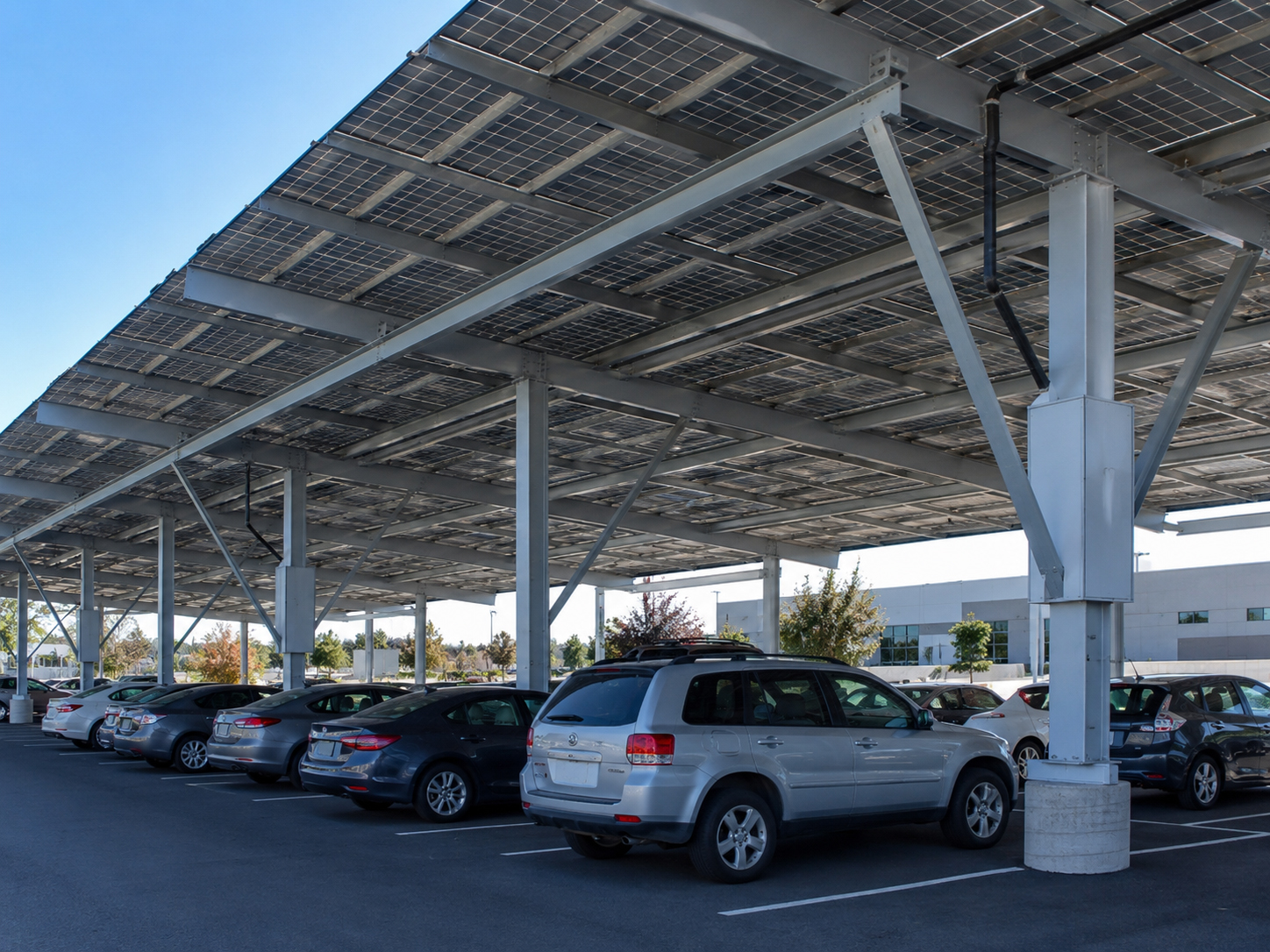 Solar carport steel structure
