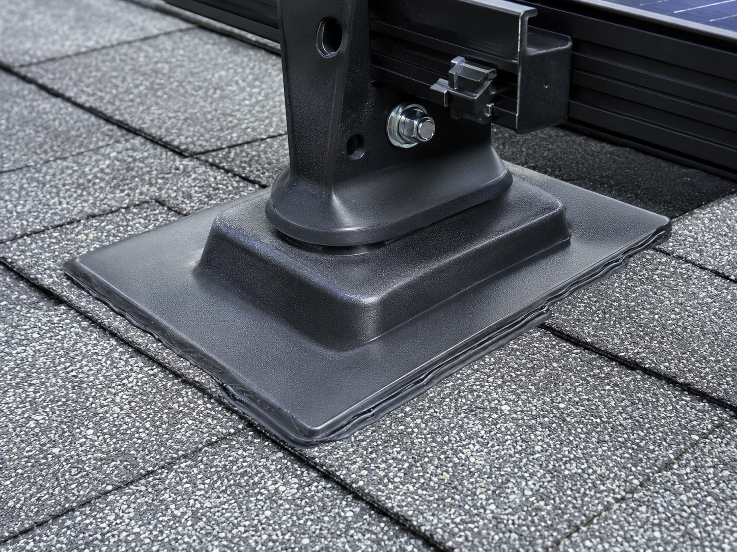 Waterproofing is job one flashing detail for composition shingle solar mounting